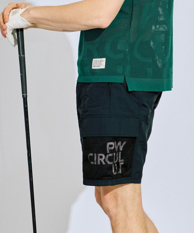 PW CIRCULUS 【MEN】メッシュカーゴショーツ ゴルフ ブラック系
