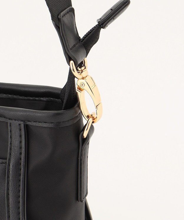 LA BAGAGERIE 【MONICA】ナイロンコンビショルダーバッグ ブラック