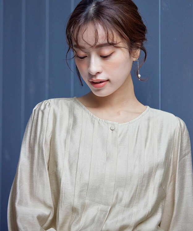 Tiaclasse 【洗える】シアーピンタックブラウス アイボリー