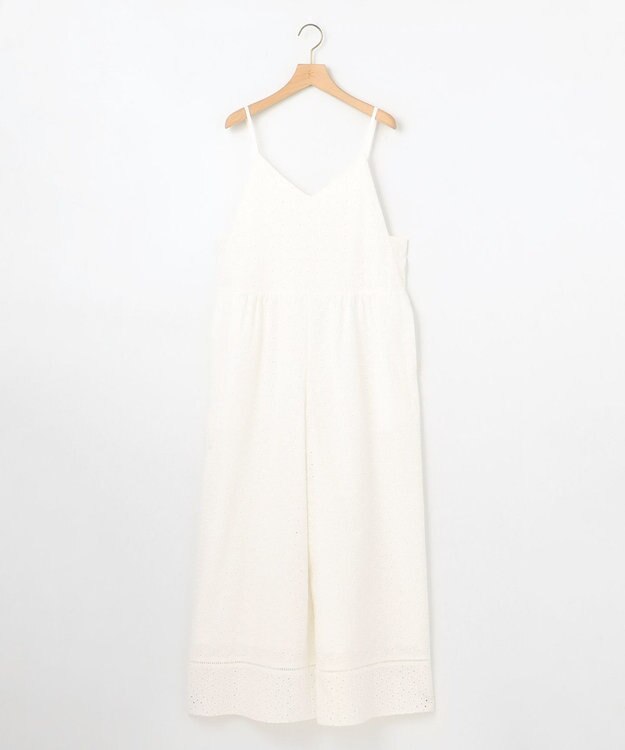 組曲 【WEB限定】エンブロイダリーレースサロペット アイボリー系