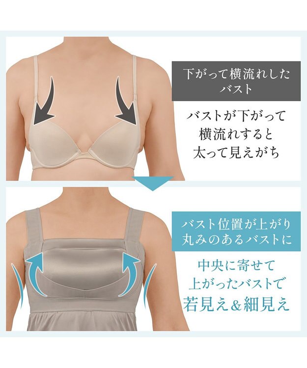 BRADELIS New York 【BRADELIS NewYork peace】楽なのにバストアップブラスリップ24 グレージュ