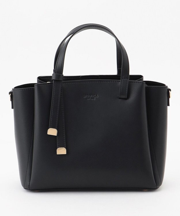 LA BAGAGERIE 【MONICA】ボウタイリボンハンドバッグ ブラック