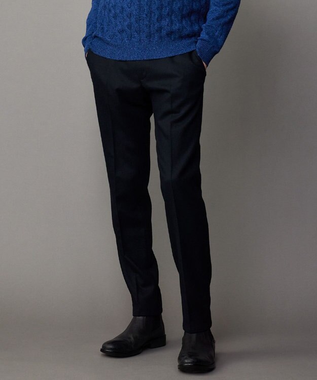 JOSEPH ABBOUD 【ストレッチ/JAPANファブリック】カシミヤブレンドリサイクルウール パンツ ネイビー系