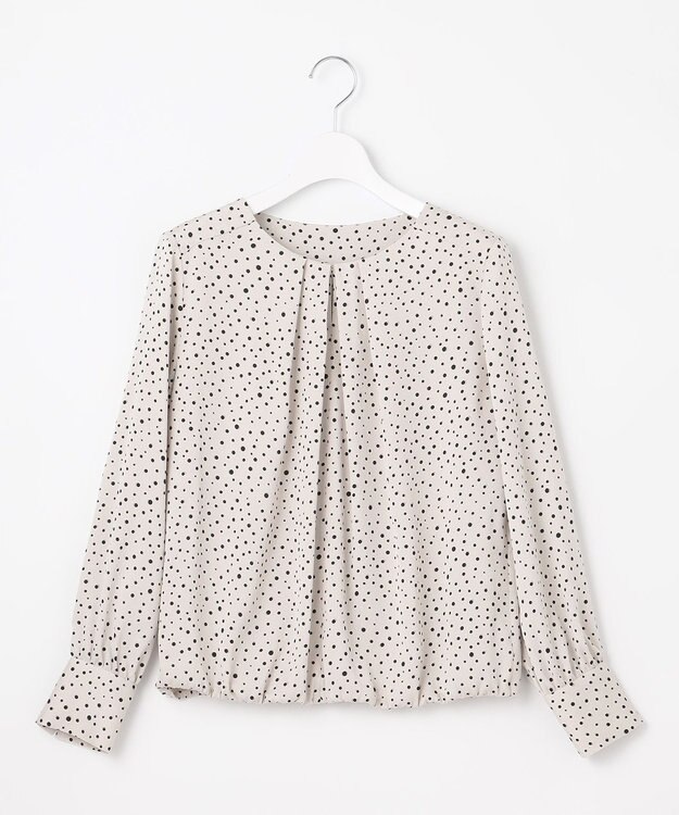 自由区 【洗える】TOROクルーネック ブラウス シャンパンドット