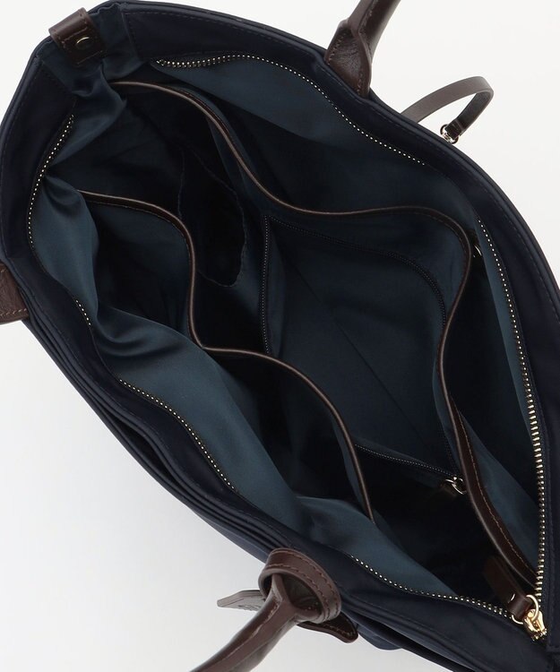 J.PRESS LADIES 【A4サイズ収納可】 ナイロン トート バッグ ネイビー系