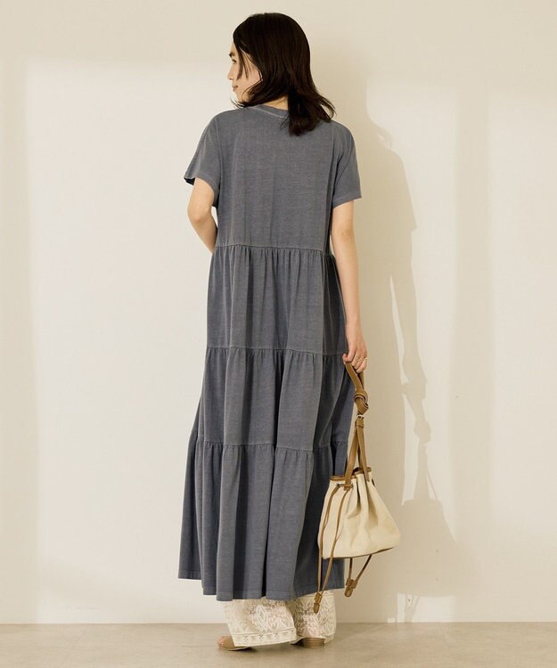 AMERICAN HOLIC 【選べる丈】加工ティアードワンピース Navy