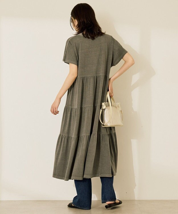 AMERICAN HOLIC 【選べる丈】加工ティアードワンピース Charcoal Gray