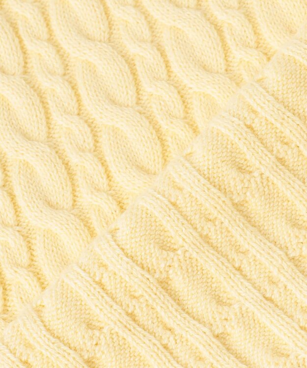 組曲 【加藤ローサさん着用】コットンカシミヤMIX ケーブル ニット イエロー系