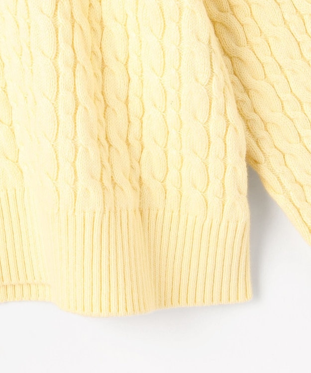 組曲 L 【加藤ローサさん着用】コットンカシミヤMIX ケーブル ニット イエロー系