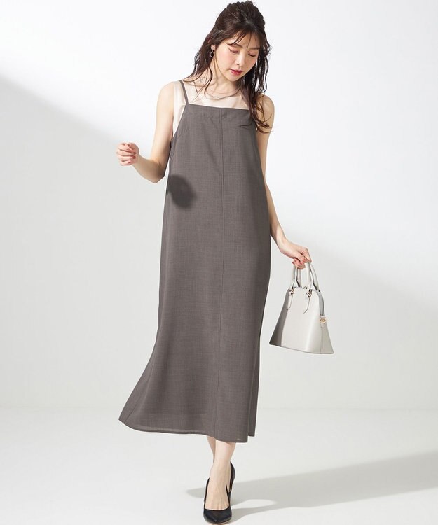 ANY SIS 【接触冷感・速乾・UVカット・洗える】スイートクール キャミワンピース モカ