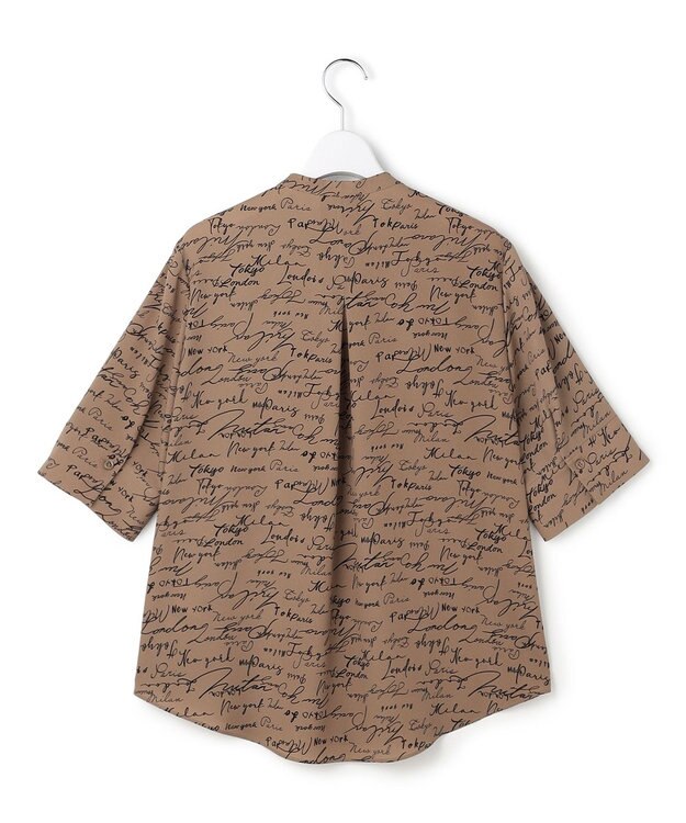 ICB 【30th ANNIVERSARY】5cityプリント バンドカラーブラウス バーントアンバー×ブラック