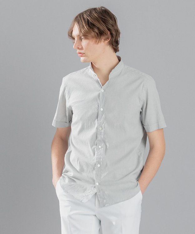 JOSEPH HOMME リネンストレッチブロード ウィングカラー半袖シャツ