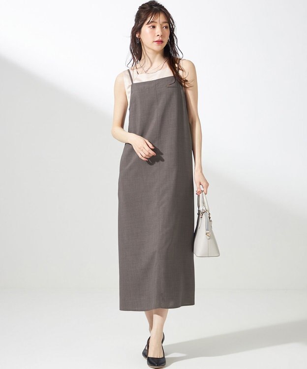 ANY SIS 【接触冷感・速乾・UVカット・洗える】スイートクール キャミワンピース モカ