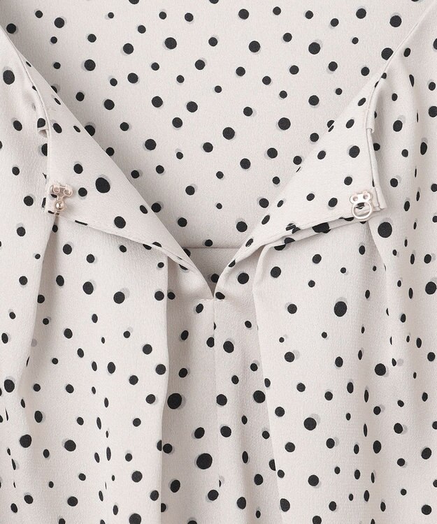 自由区 【洗える】TOROクルーネック ブラウス シャンパンドット