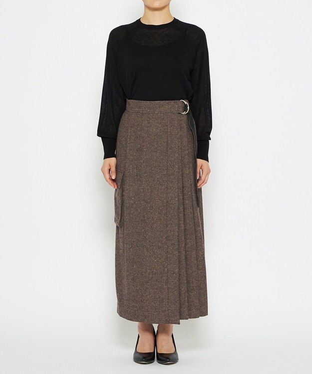 uncrave ネップツイード スカート（uncrave WHITE） ネップブラウン