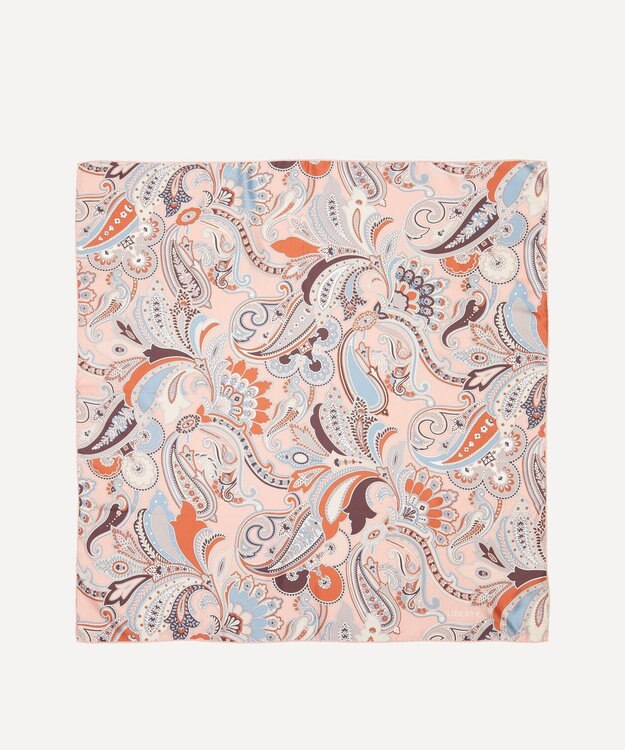 LIBERTY. ペイズリー ファンファーレ ジャカード シルクスカーフ 90 ピンク