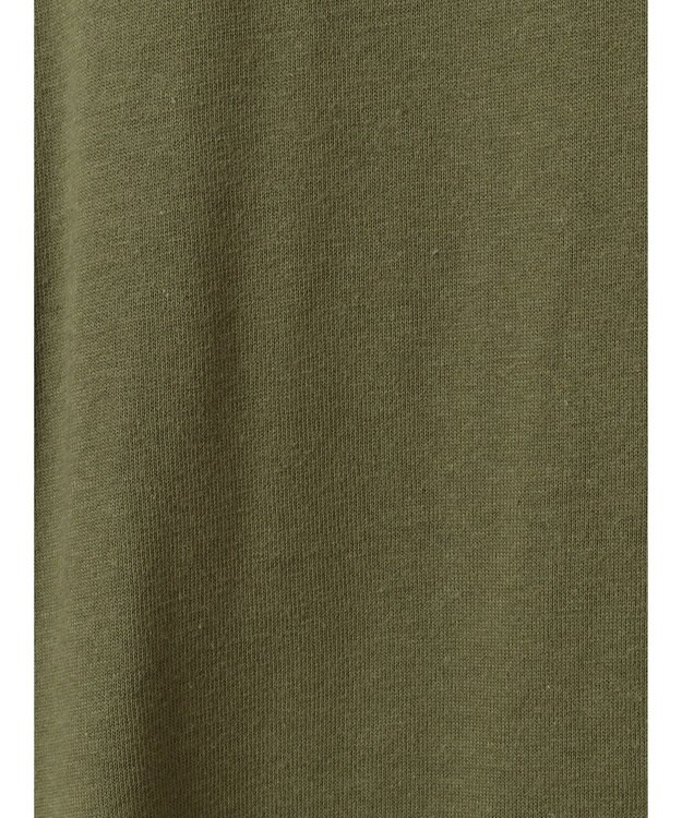 Green Parks 裾ドロスト５分袖ドッキングチュニック Khaki