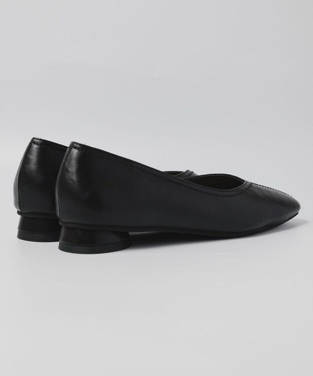 BONTRE 【PRECIEUX JOUET/プレシュウジュエ】デザインステッチVカットフラットパンプス ブラック