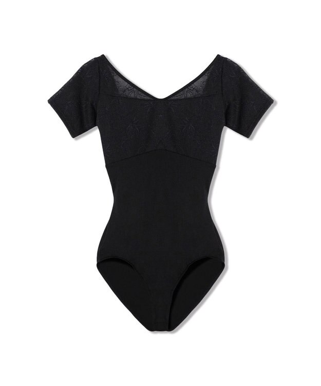 Chacott ハーフスリーブレオタード ブラック