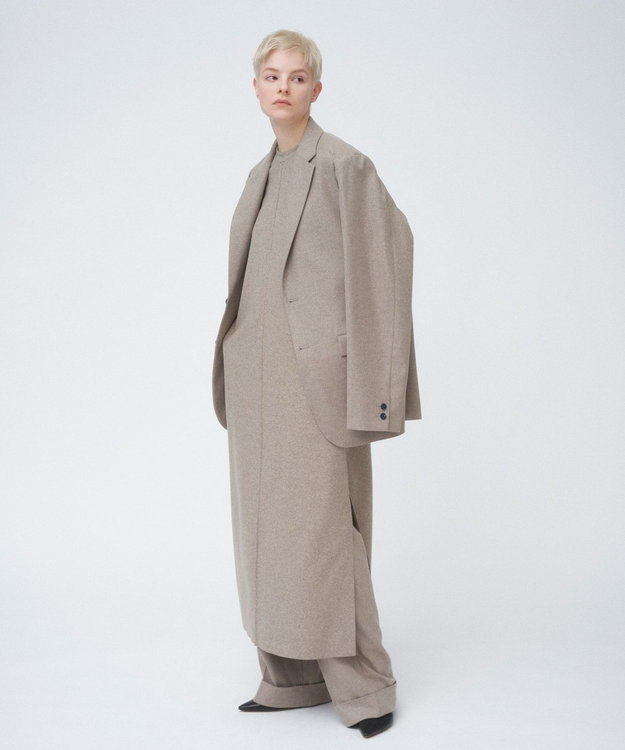 ATON MERINO COLLEGE FLANNEL | テーラードジャケット - UNISEX BEIGE