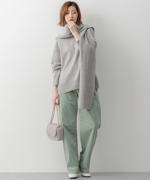 【美品】カシミヤ混　フーディ ファーストール 名入れ刺繍可】カシミヤ混ウールストール カシミヤブレンド