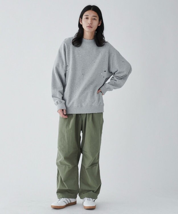 WEGO サイドスリットパラシュートパンツ カーキ