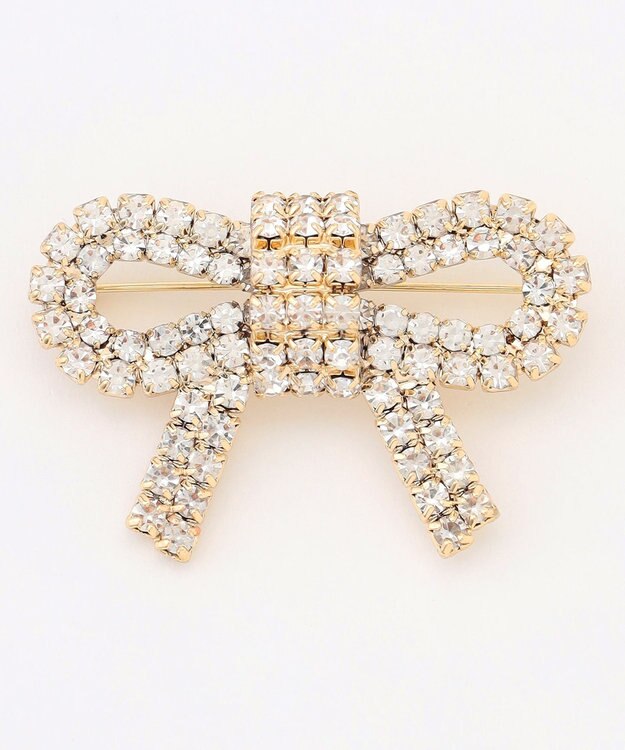 組曲 【好評につき追加販売】リボンビジューブローチ ゴールド系