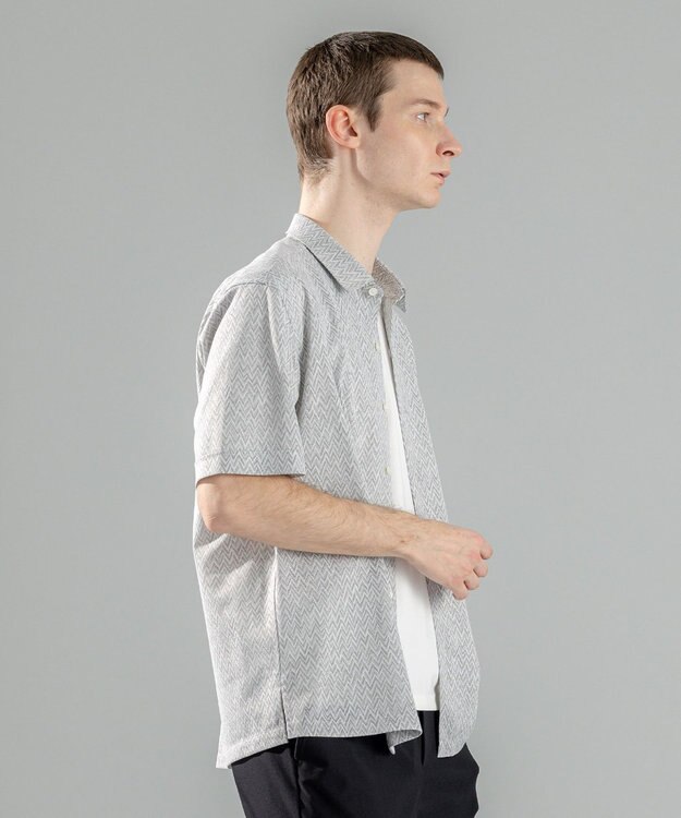 JOSEPH HOMME 新素材【洗える/通気性】ヨシタレース　レギュラーカラー半袖シャツ ライトグレー系