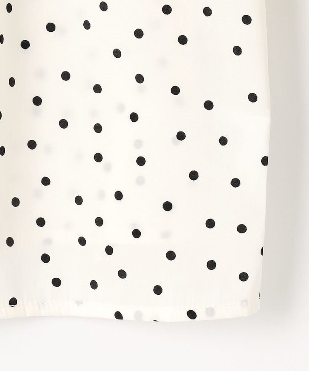 ANY 【洗濯機可・UVケア・接触冷感】フリルネックブラウス オフベースドット