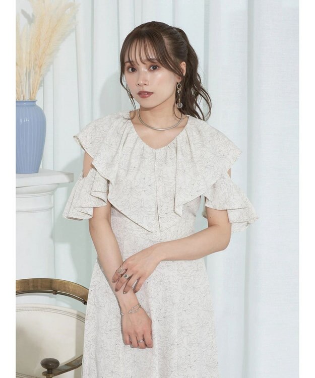 earth music&ecology ２ＷＡＹ　フリルスリーブワンピース Sax