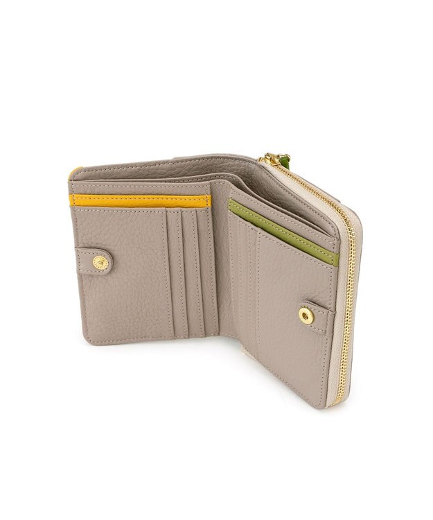 IBIZA プレーサ　ラウンド二つ折り財布 ピンクベージュ