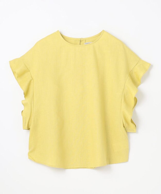 ANY L 【洗濯機可能】ライトリネンクロス　フレアスリーブ イエロー