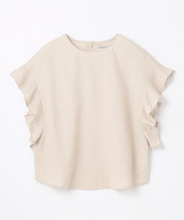 ANY L 【洗濯機可能】ライトリネンクロス　フレアスリーブ サンドベージュ