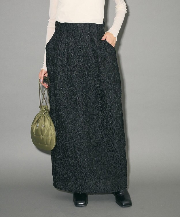 Green Parks ハイウエストコクーンスカート Black
