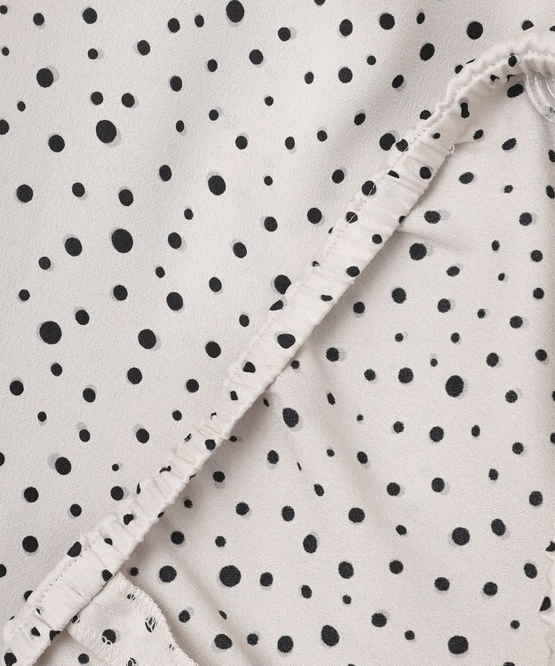 自由区 【洗える】TOROクルーネック ブラウス シャンパンドット