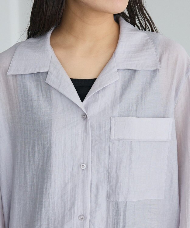 CRAFT STANDARD BOUTIQUE シアーオープンカラーシャツ Light Purple