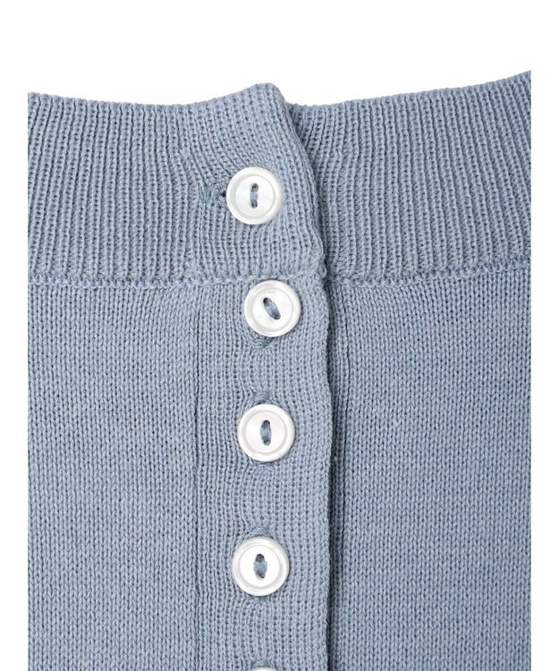 earth music&ecology バックボタンクルーネックニットプルオーバー Sax