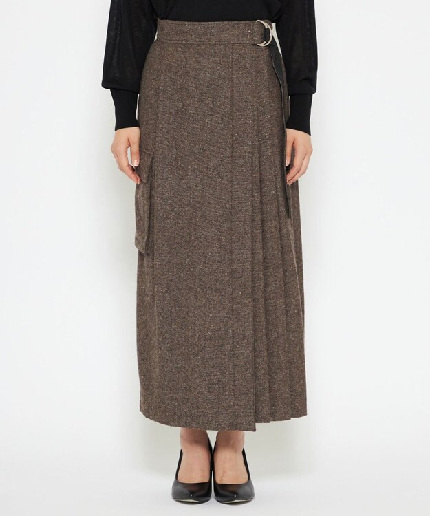 uncrave ネップツイード スカート（uncrave WHITE） ネップブラウン