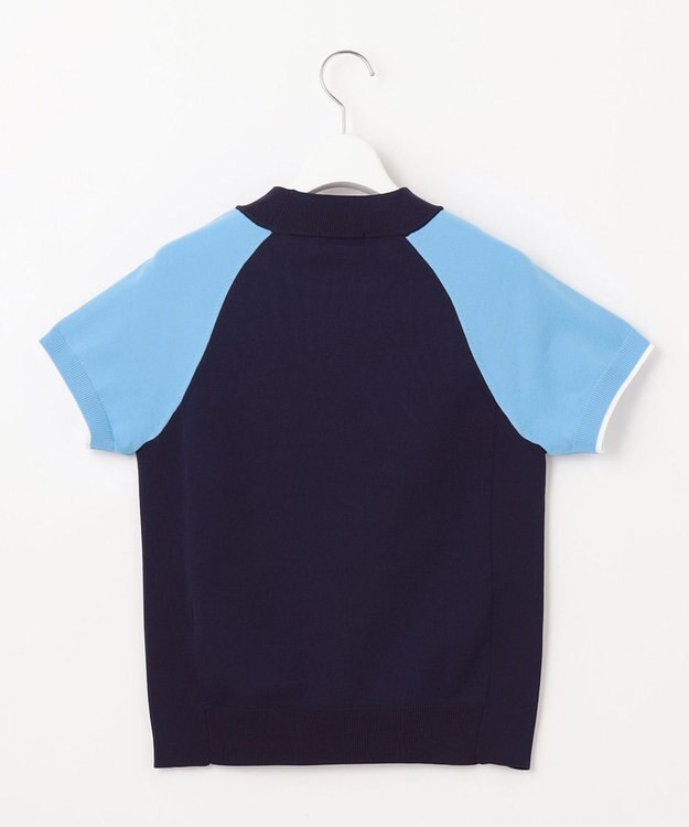 23区GOLF 【WOMEN】【ウォッシャブル】バイカラー モックネック ニット ネイビー系