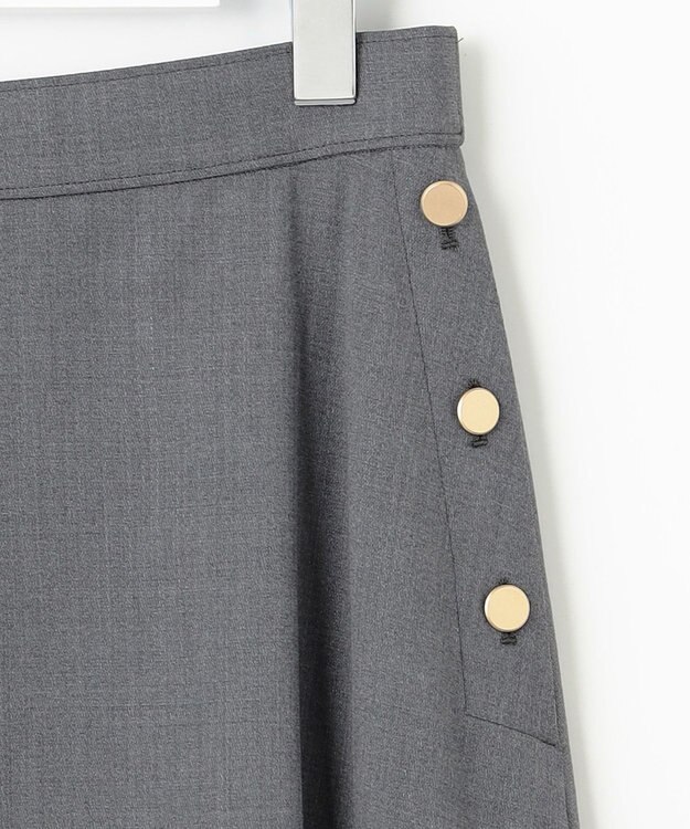 自由区 【洗える】TWラチネストレッチフレア スカート グレー