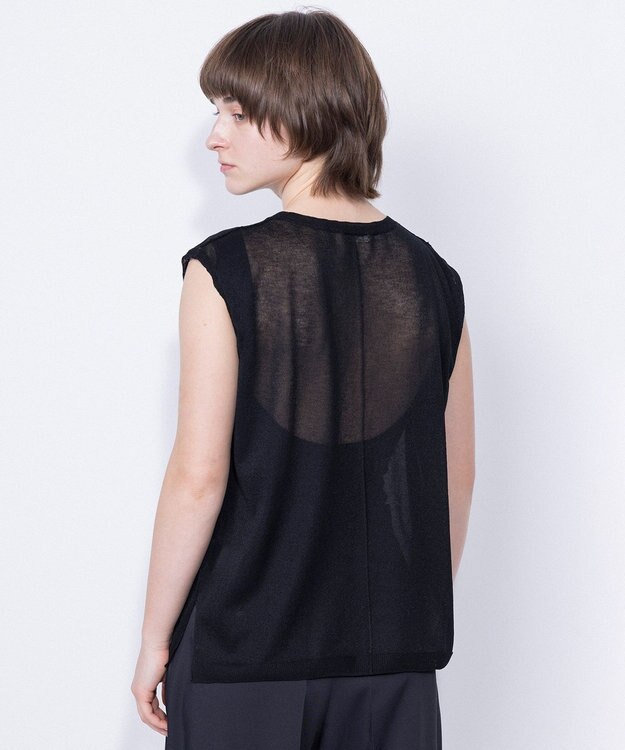 NAVE シアーニット ノースリーブ ブラック系