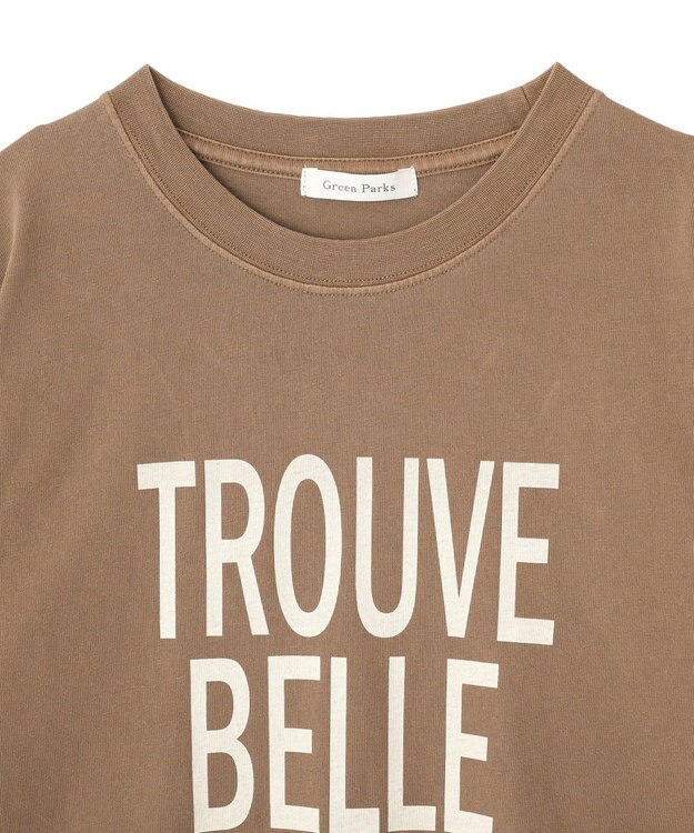Green Parks ピグメントロゴＴシャツ Brown
