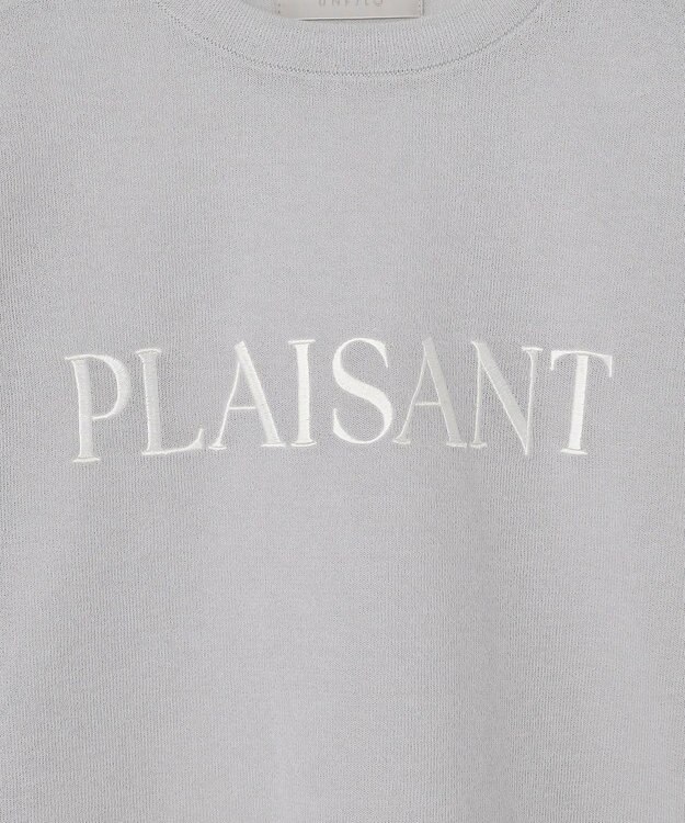 UNFILO シアーフォルムニット クルーネック グレーロゴ