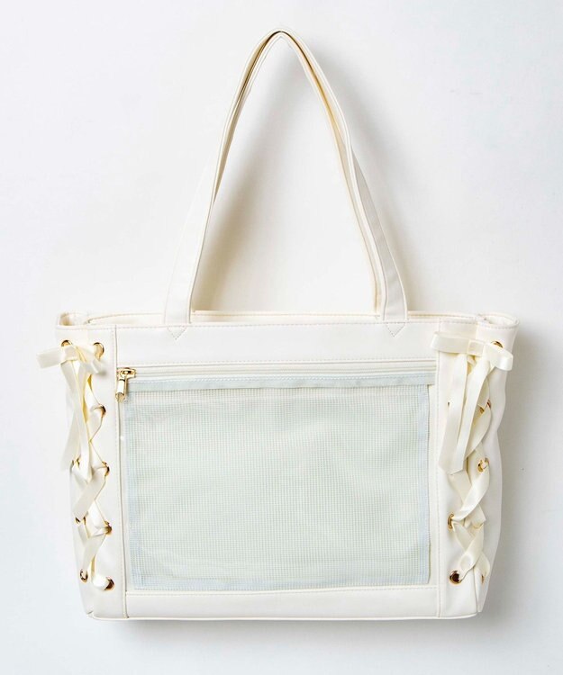 WEGO 【痛バ＆推し活グッズ】レースアップ痛バッグS ホワイト