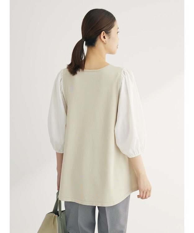 Green Parks ベスト風ドッキングニットプルオーバー Light Beige