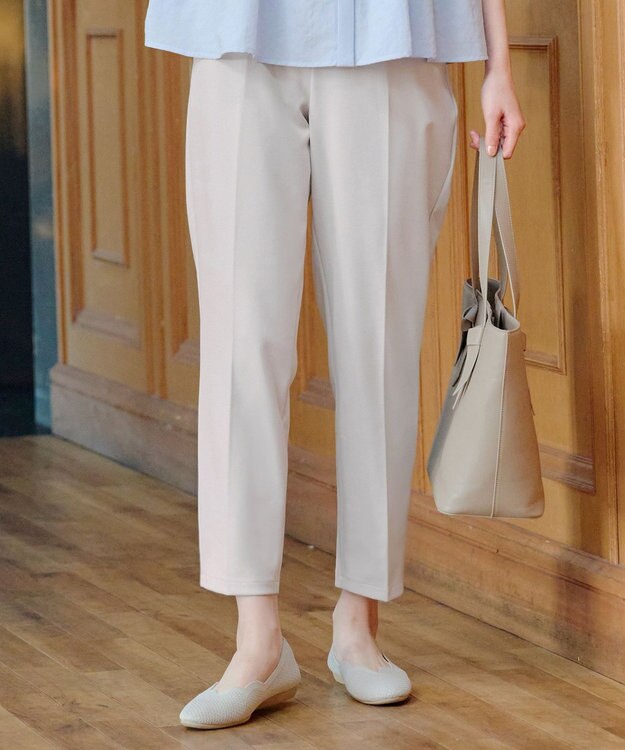 Tiaclasse L 【UVカット・吸水速乾】 “きれい見え” カットソーテーパードパンツ グレージュ