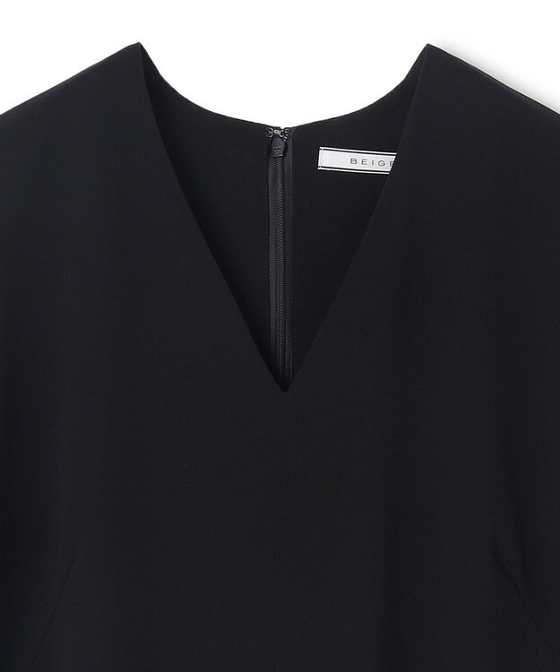 BEIGE， 【洗える】LORRAINE / Vネックドレス Black