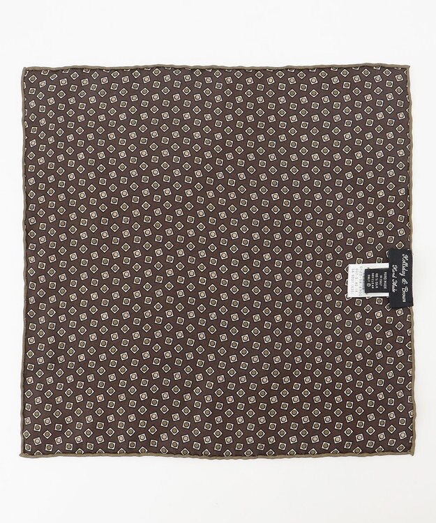JOSEPH ABBOUD 【イタリア製・Holliday&Brown】ビッグペイズリープリント ポケットチーフ ダークブラウン系6