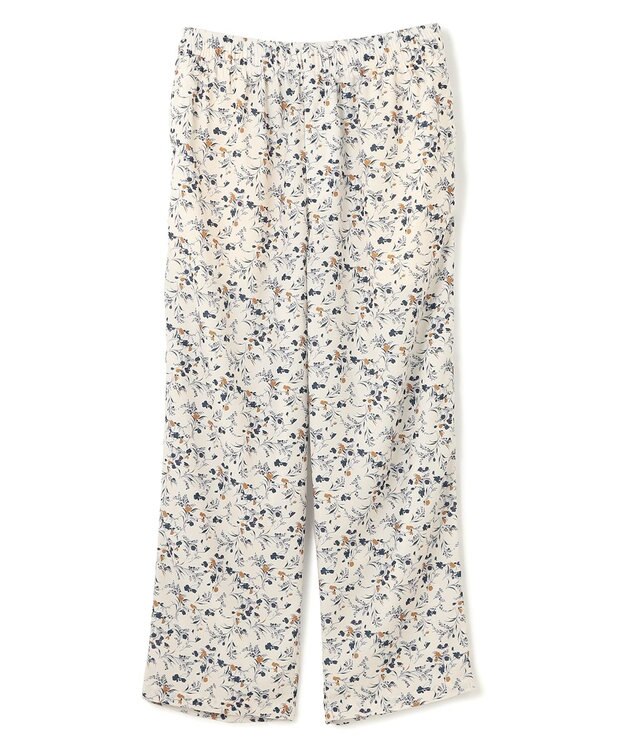 UNFILO MENS ボタニカルプリント イージーテーパードパンツ ベージュプリント