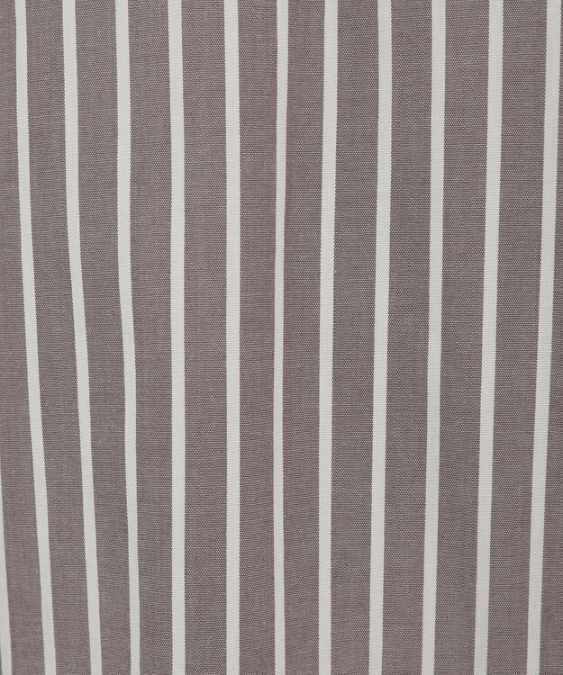 CRAFT STANDARD BOUTIQUE 袖シャーリングバンドカラーシャツ Stripe Brown